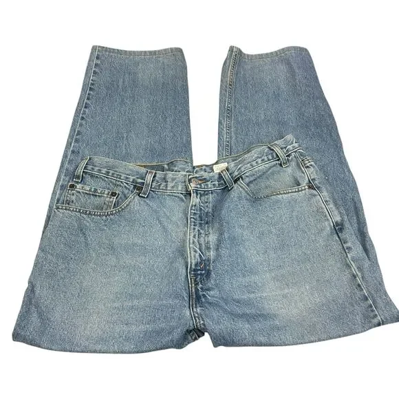VINTAGE Levi's Jeans Mens 38x32 Blue Denim Relaxed Straight Light Wash Y2K Baggy